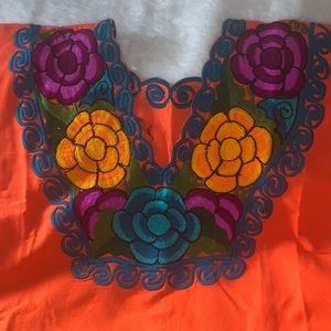 Mexican embroidered Floral Blouse